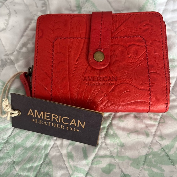 American Leather Tooled Colorado Wallet - Picture 1 of 5